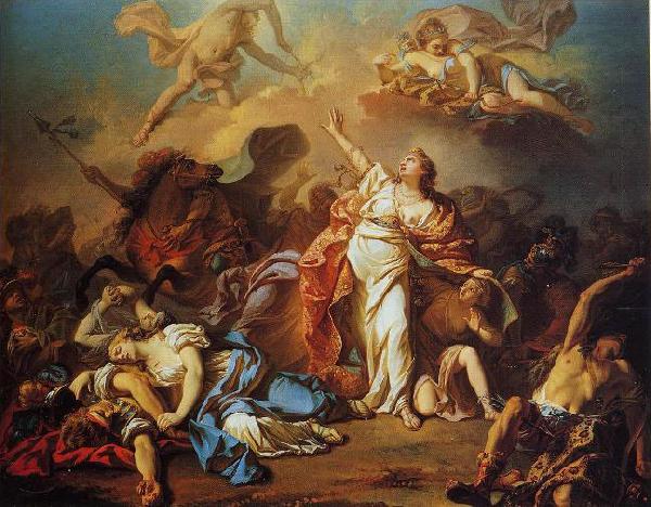 Jacques-Louis David Diana and Apollo Piercing Niobe s Children with their Arrows oil painting image